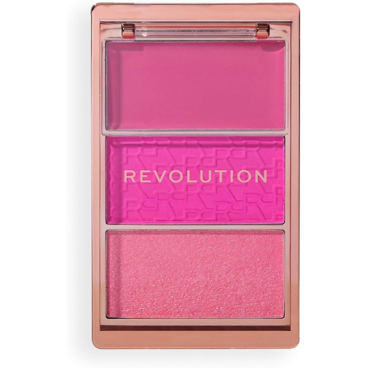Makeup Revolution, Blush Icon, Matte, Blush Highlighter Palette, Aura Points Rose, 11.5 g - Teknashop Ltd