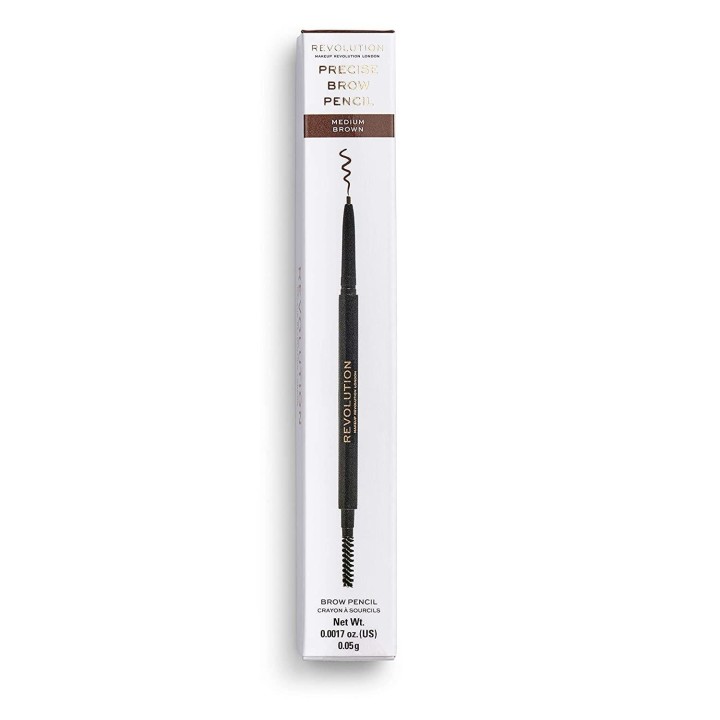 Makeup Revolution, Precise Brow, Vegan, Matte, Retractable, Eyebrow Cream Pencil & Brush 2-In-1, Warm Brown, 0.05 g - Teknashop 