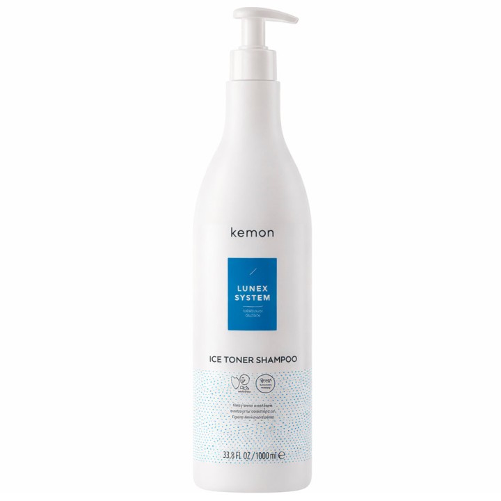 Kemon, Lunex System Ice Toner Shampoo, Hair Treatment Shampoo, 1000 ml - Teknashop Ltd