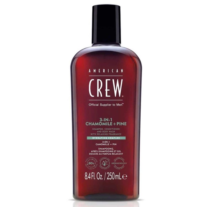 American Crew, 3-In-1 Tea Tree, Chamomile & Pine, Hair Shampoo, Conditioner & Shower Gel 3-In-1, Hydrating, 450 ml - Teknashop L