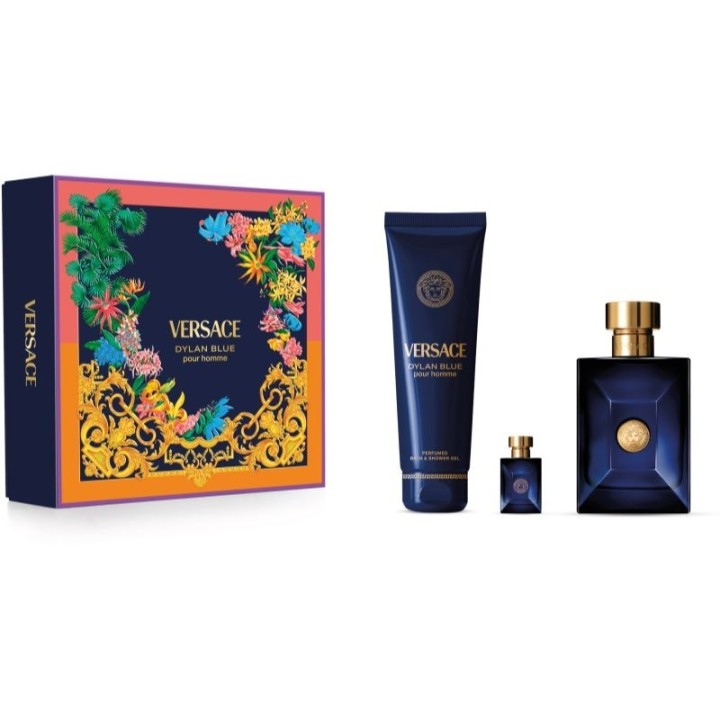 Set Versace: Dylan Blue, Eau De Toilette, For Men, 100 ml + Dylan Blue, Eau De Toilette, For Men, 5 ml + Dylan Blue, Shower Gel,