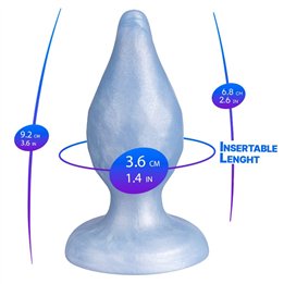SILEXD - DIAMOND ANAL PLUG FANTASY LIQUID SILICONE THERMOREACTIVE PEARL BLUE 9.2 CM - D-245457 - Teknashop Ltd