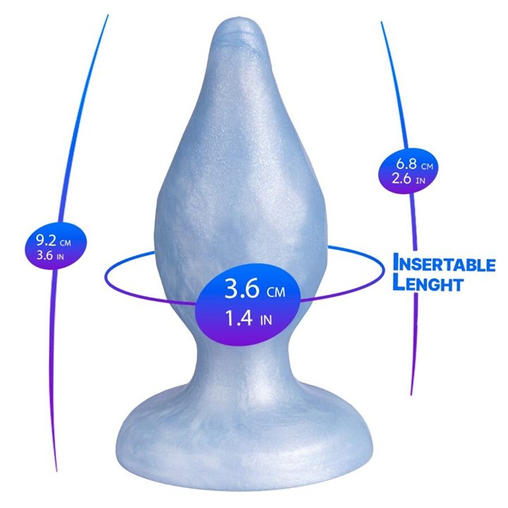 SILEXD - DIAMOND ANAL PLUG FANTASY LIQUID SILICONE THERMOREACTIVE PEARL BLUE 9.2 CM - D-245457 - Teknashop Ltd