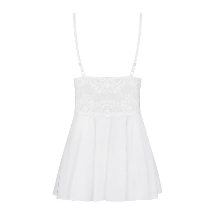 810-BAB-2 Babydoll and Thong White - OB-3940 - Teknashop Ltd