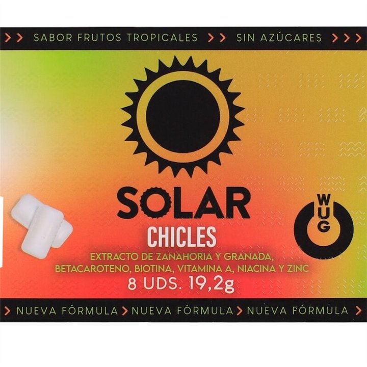 WUG Solar - The chewing gum that prepares your skin for the sun. BLISTER OF 8 UNITS - D-246176 - Teknashop Ltd