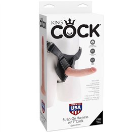KING COCK - HARNESS WITH REALISTIC PENIS NATURAL 17.8 CM - PD5622-21 - Teknashop Ltd
