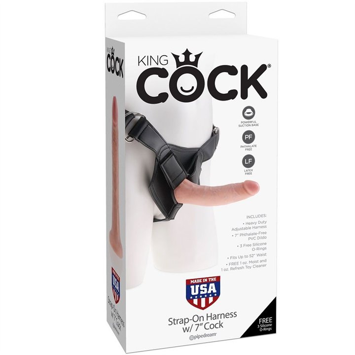 KING COCK - HARNESS WITH REALISTIC PENIS NATURAL 17.8 CM - PD5622-21 - Teknashop Ltd
