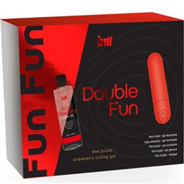 INTT RELEASES - DOUBLE FUN KIT WITH VIBRATING BULLET AND STRAWBERRY MASSAGE GEL - D-234898 - Teknashop Ltd