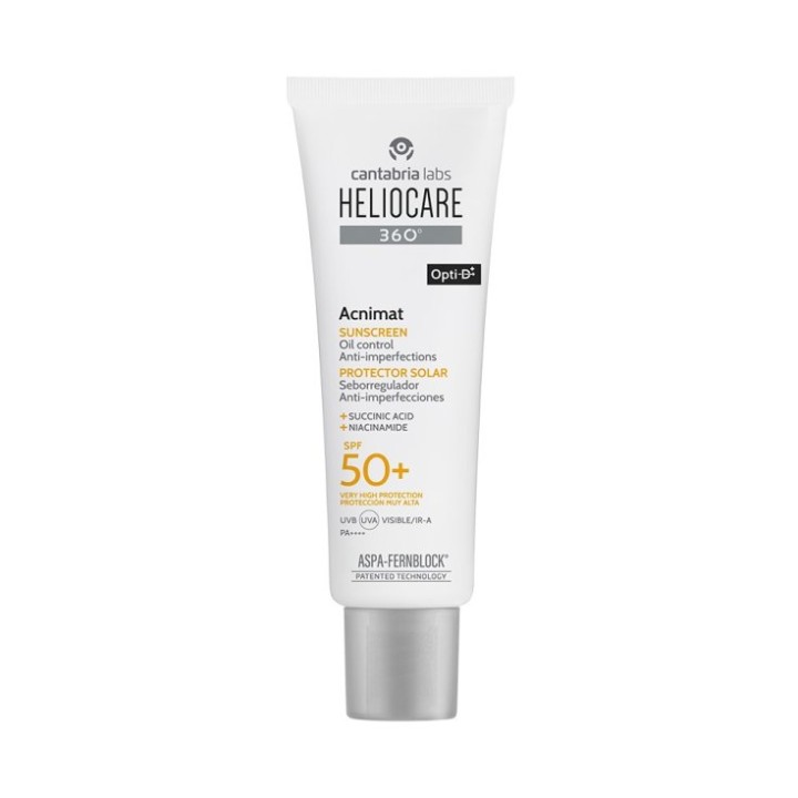 Cantabria Labs, Heliocare 360º Acnimat, Anti-Imperfections, Sunscreen Cream, For Face, SPF 50+, 50 ml - Teknashop Ltd