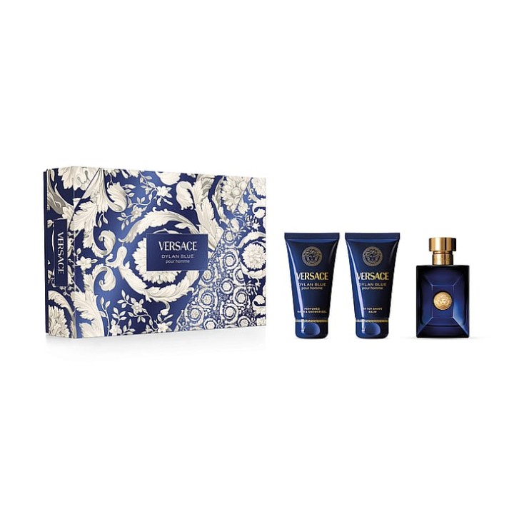 Set Versace: Dylan Blue, Calming, After-Shave Balm, 50 ml + Dylan Blue, Shower Gel, For All Skin Types, 50 ml + Dylan Blue, Eau 