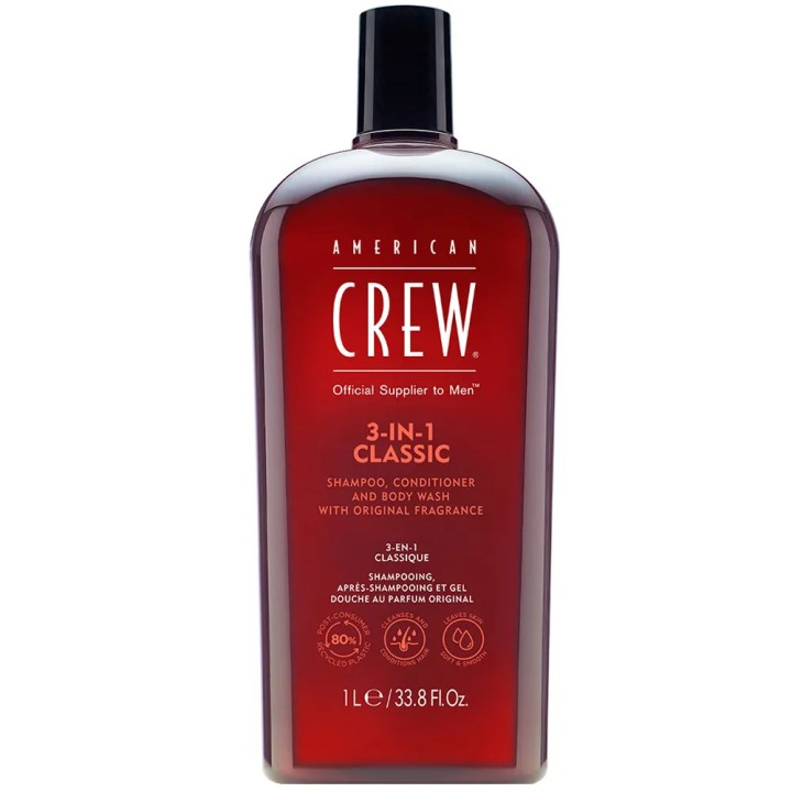 American Crew, 3-In-1, Chamomile & Pine, Hair Shampoo, Conditioner & Shower Gel 3-In-1, Hydrating, 250 ml - Teknashop Ltd