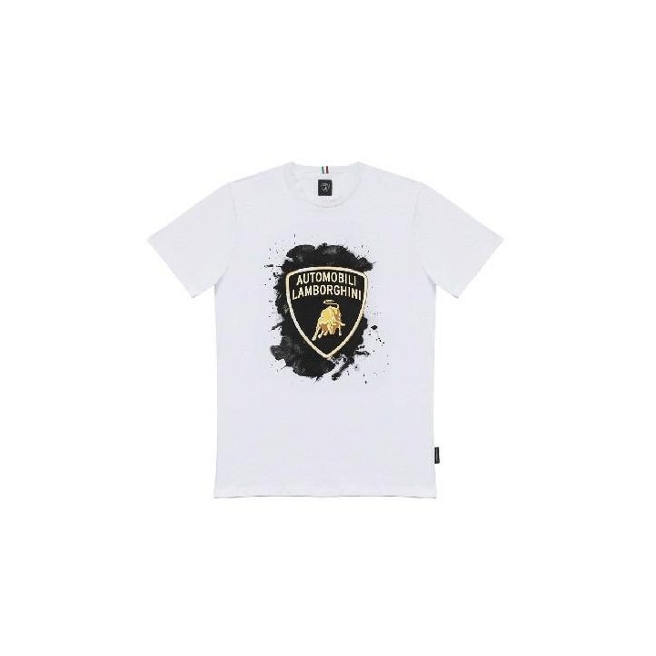 LAMBORGHINI SIZE XL MENS T-SHIRT GOLDEN BULL WHITE - LCSWB7TF-200-XL - Teknashop Ltd