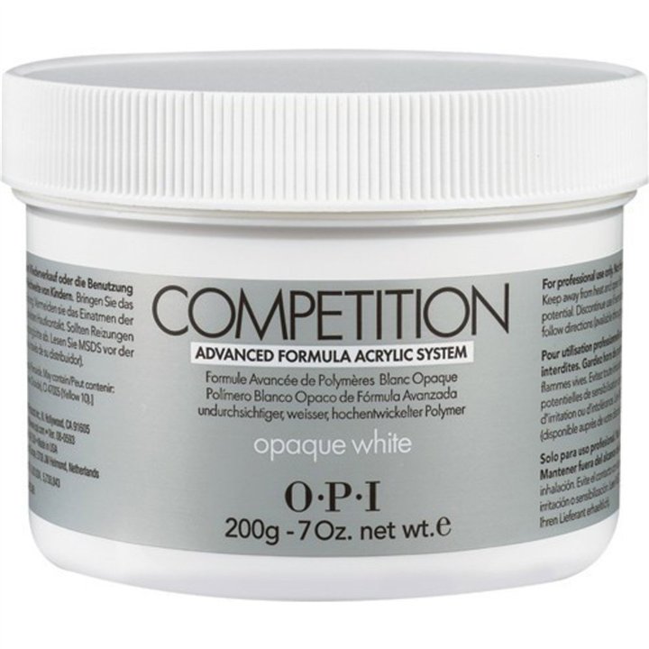 Opi, Competition, Acrylic Nail Powder, Opaque White, 200 g - Teknashop Ltd