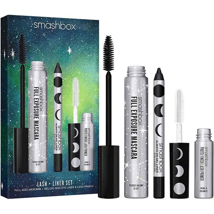 Set Smashbox: Photo Finish, Eyelash Primer, 4 ml + Always On, Gel Pencil Eyeliner, Brewed, 1.2 g + Full Exposure, Waterproof, Vo