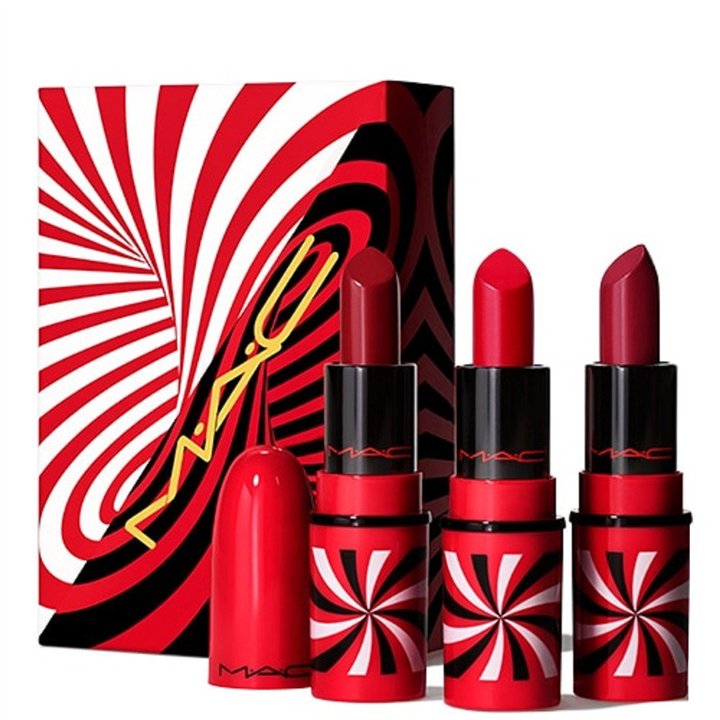 Tiny Tricks Set MAC: Mini, Matte, Cream Lipstick, Awe-Spicious, 1.8 g *Miniature + Mini, Matte, Cream Lipstick, Snappy-Go-Lucky,