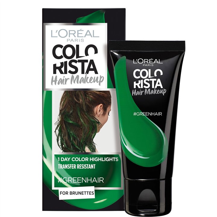 L'Oreal Paris, Colorista Hair Makeup, Semi-Permanent Hair Dye,  #GREENHAIR, 30 ml - Teknashop Ltd