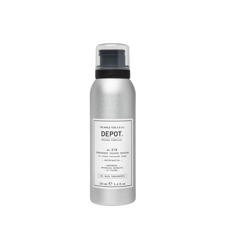 Depot, 200 Hair Treatments No. 210, Panthenol, Hair Colour Leave-In Mousse,  Anthracite, 100 ml - Teknashop Ltd
