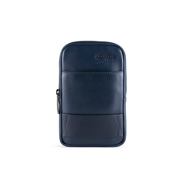 Piquadro, Piquadro, Phone Organizer, Leather Crossbody Bag, Blue, 18 x 12 x 2.50 cm, For Men - Teknashop Ltd