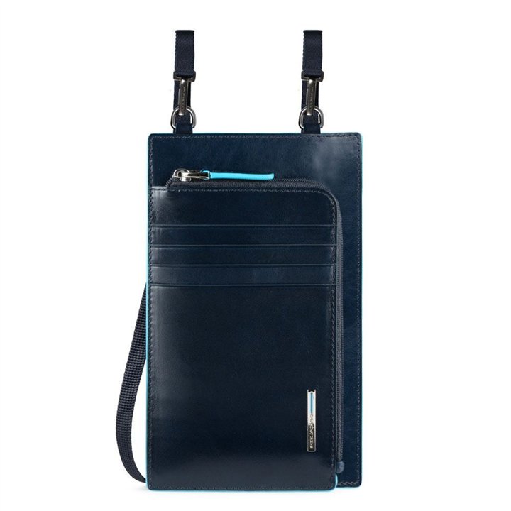 Piquadro, Tasche, Leather Crossbody Bag, Blue, 11.5 x 19 x 2 cm, For Men - Teknashop Ltd