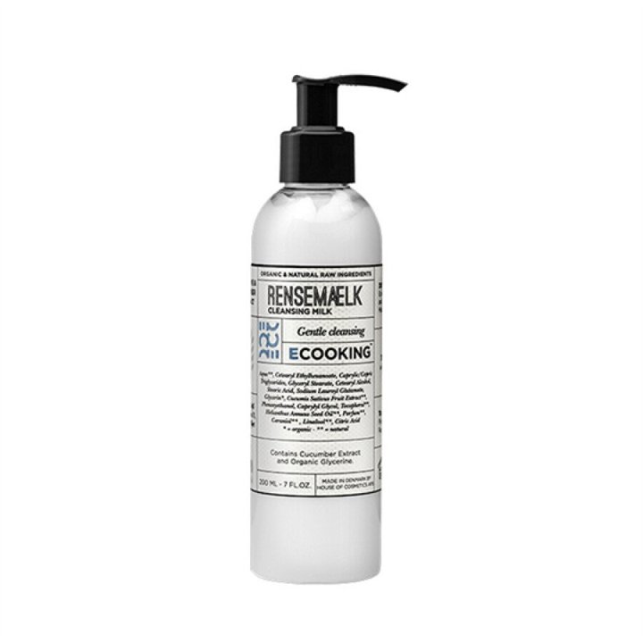 Ecooking, RenseMaelk, Cleansing & Hydrating, Cleansing Milk, For Face, 200 ml - Teknashop Ltd