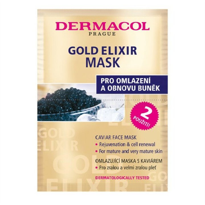 Set Duo, Dermacol, Gold Elixir, Caviar Extract, Anti-Ageing, Cream Mask, For Face, 2 pcs, 8 g - Teknashop Ltd