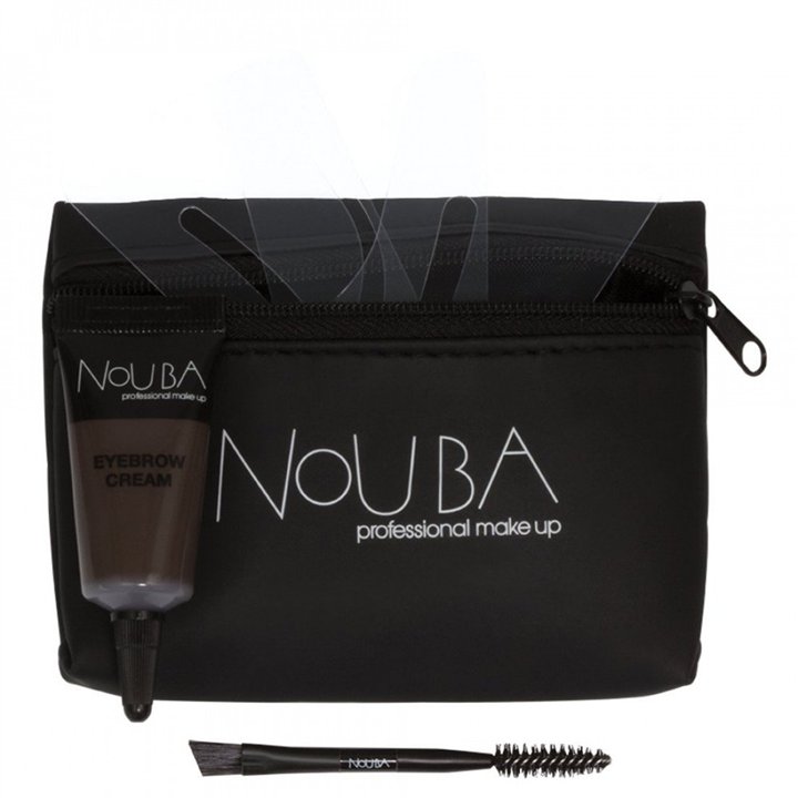 25 Set Nouba: Nouba, Eyebrow Brush + Nouba, Eyebrow Gel, 7 ml + Textile Makeup Bag, Black - Teknashop Ltd