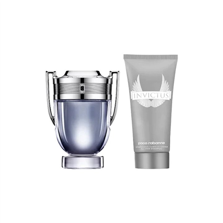 Set Paco Rabanne: Invictus, Eau De Toilette, For Men, 100 ml + Invictus All Over, Shower Gel & Shampoo 2-In-1, 100 ml - Teknasho