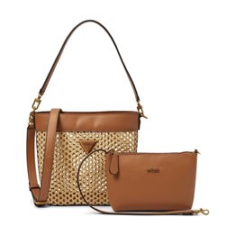 Guess, Vikky, Textile Bag, Tote, Cognac, For Women - Teknashop Ltd