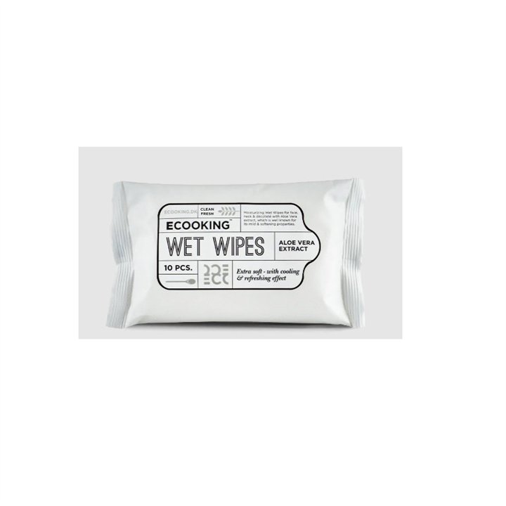 Ecooking, Ecooking, Aloe Vera Extract, Cleansing Wipes, For Face, 10 pcs - Teknashop Ltd