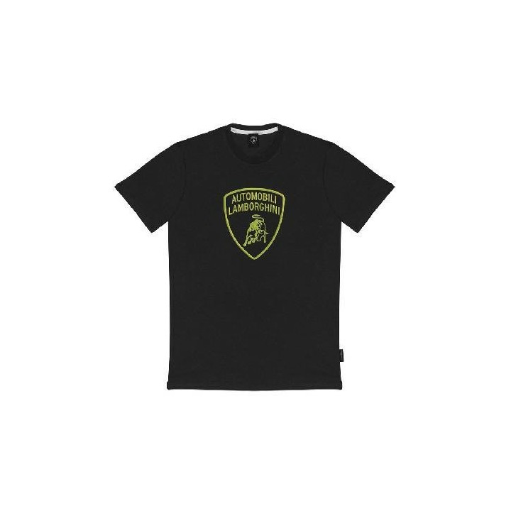 LAMBORGHINI SIZE M MENST-SHIRT BLACK WITH FLUO LOGO GREEN - LCSWB7TL-100-M - Teknashop Ltd