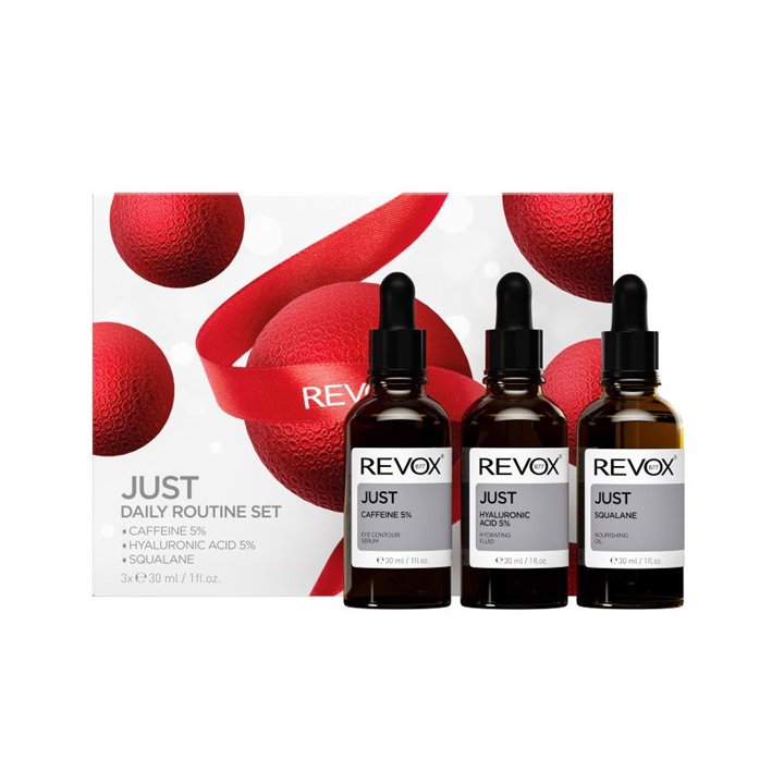 Daily Routine Set Revox B77: Just, Caffeine 5%, Anti-Dark Circles, Day, Eye Serum, 30 ml + Just, Hyaluronic Acid 5%, Hydrating, 