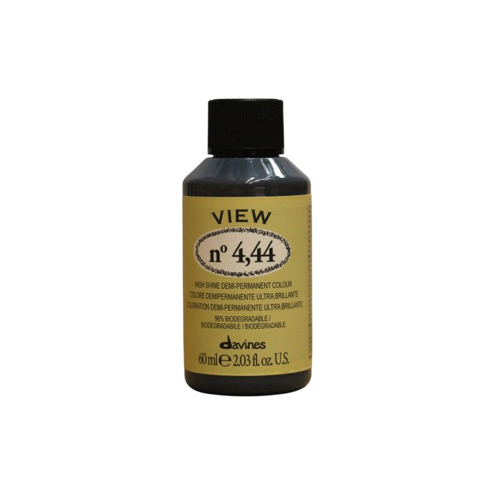 Davines, View, Demi-Permanent Hair Dye, 4.44 , 60 ml - Teknashop Ltd