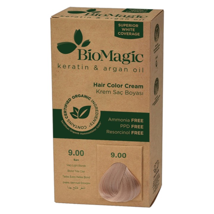 Biomagic, Biomagic, Permanent Hair Dye, 9/00 9 Very Light Blonde, 250 ml *Tester - Teknashop Ltd