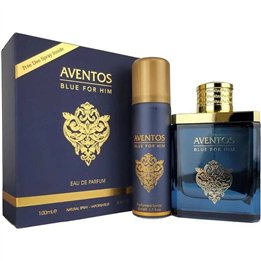 Set Fragrance World: Aventos Blue, Eau De Parfum, For Men, 100 ml + Aventos Blue, Body Spray, 50 ml - Teknashop Ltd