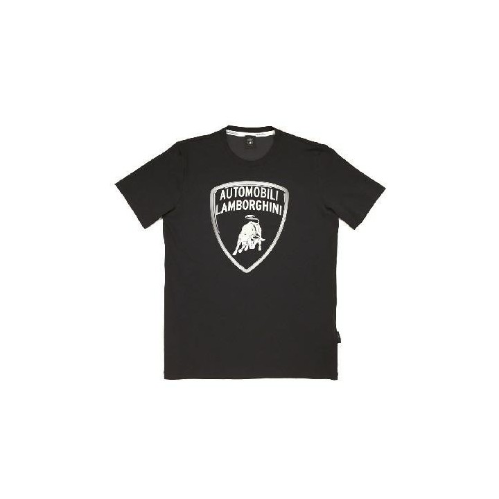 LAMBORGHINI SIZE M MENSCLASSIC BIG LOGO T-SHIRT BLACK - LCSWB7TM-100-M - Teknashop Ltd