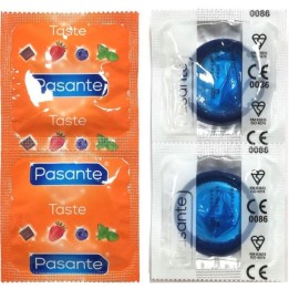 PASANTE - CONDOMS FLAVOR BLUEBERRY BAG 144 UNITS - D-236434 - Teknashop Ltd