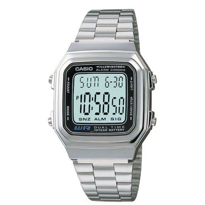 CASIO VINTAGE Mod. ILLUMINATOR 10 YEAR BATTERY DUAL TIME - WW.A178WA-1ADF - Teknashop Ltd