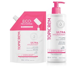 Set Topicrem: Ultra Hydratant, Body Milk, Refillable, 500 ml + Ultra Hydratant, Body Milk, Refill, 500 ml - Teknashop Ltd