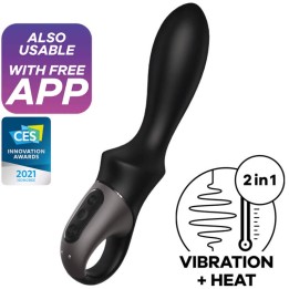 SATISFYER - HEAT CLIMAX ANAL VIBRATOR APP BLACK - D-231292 - Teknashop Ltd