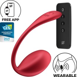 SATISFYER - SHINY PETAL G POINT REMOTE CONTROL STIMULATOR RED FREE APP - D-240551 - Teknashop Ltd