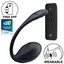 SATISFYER - RIBBED PETAL G POINT STIMULATOR REMOTE CONTROL BLACK FREE APP - D-240552 - Teknashop Ltd