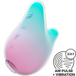 SATISFYER - MERMAID VIBES STIMULATOR & VIBRATOR MINT AND PINK - D-241218 - Teknashop Ltd