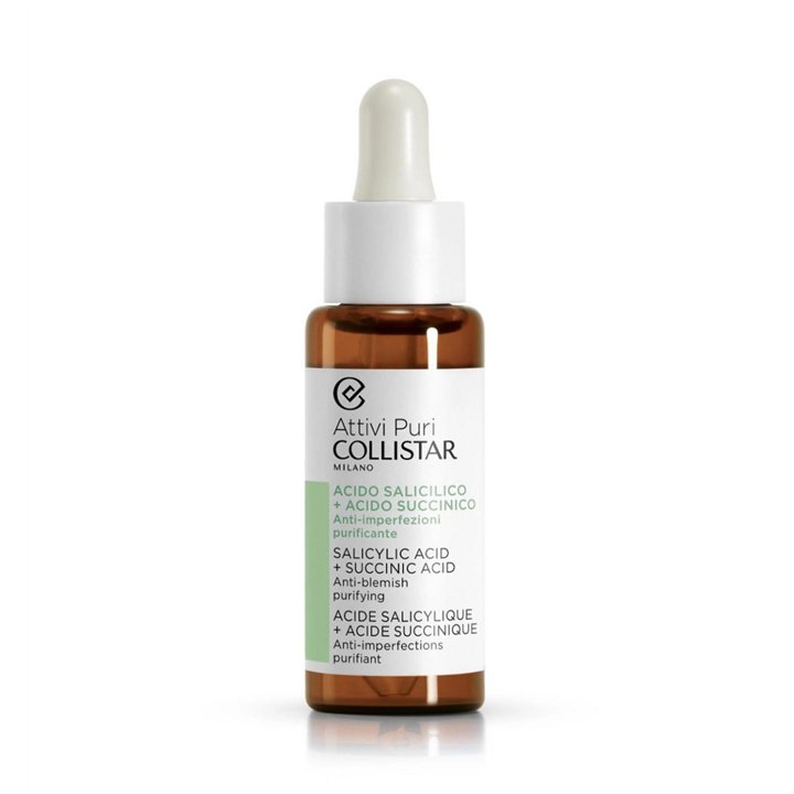 Collistar, Attivi Puri, Salicylic Acid + Succinic Acid, Exfoliating Serum, 30 ml - Teknashop Ltd
