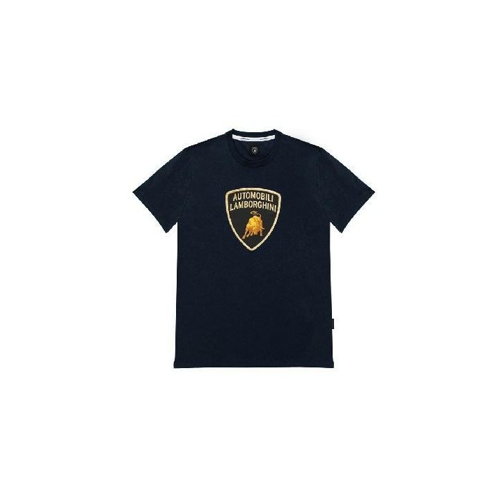 LAMBORGHINI SIZE L MENSCLASSIC BIG LOGO T-SHIRT BLUE - LCSWZB7T6-500-L - Teknashop Ltd