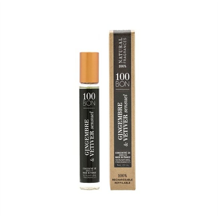 100 Bon, Gingembre & Vetiver Sensuel, Eau De Parfum, Unisex, 15 ml *Miniature - Teknashop Ltd