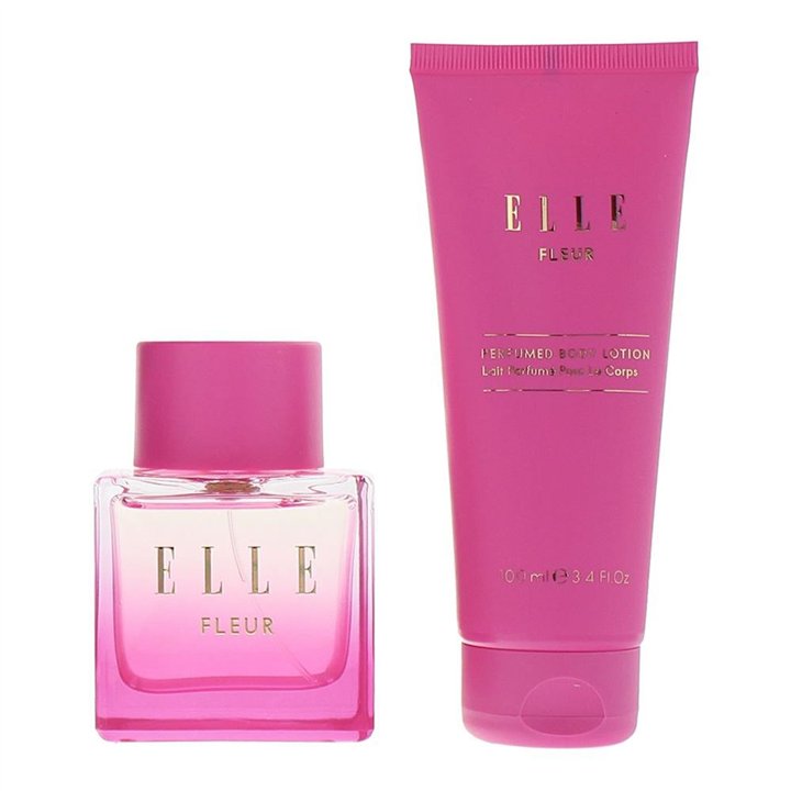 Set Elle: Fleur, Body Lotion, 100 ml + Fleur, Eau De Parfum, For Women, 100 ml - Teknashop Ltd