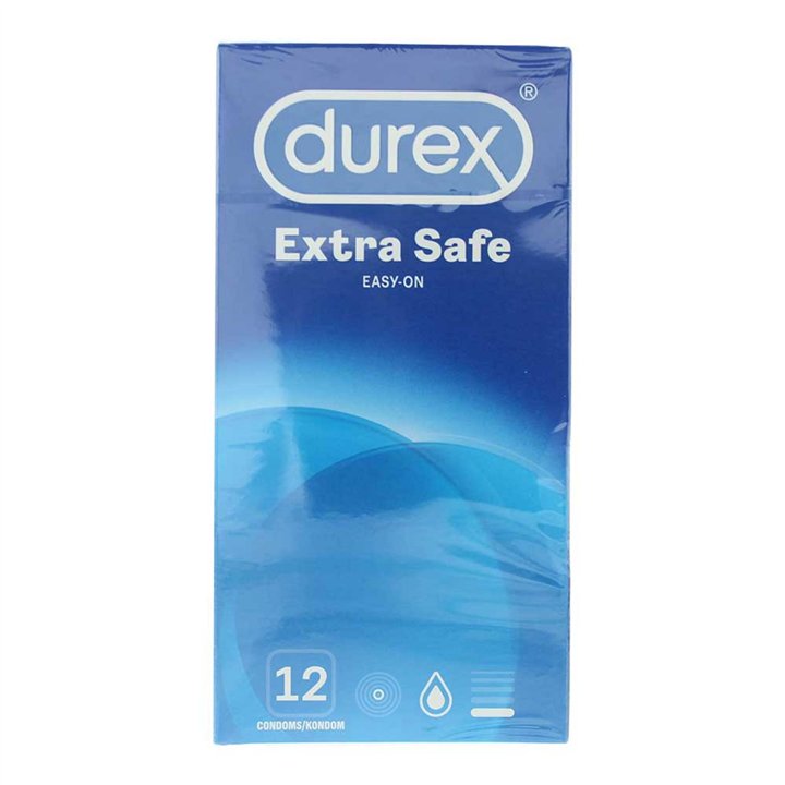 Set, Durex, Extra Safe, Male Condoms, Regular Fit, Latex, 12 pcs - Teknashop Ltd