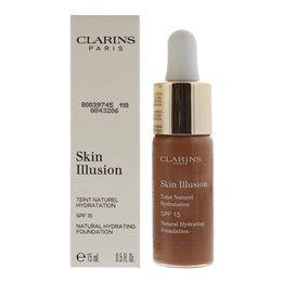 Clarins, Skin Illusion, Hydrating, Luminous, Liquid Foundation, 118, Sienna, SPF 15, 15 ml *Tester - Teknashop Ltd