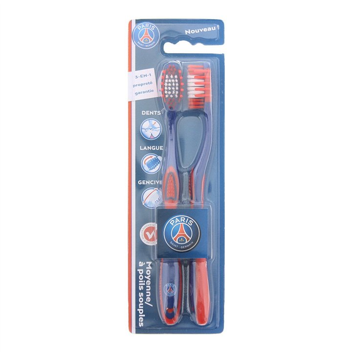 Set Duo, Epl, Paris Saint-Germain, Toothbrush, Blue & Red, 2 pcs - Teknashop Ltd