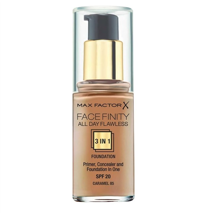 Max Factor, Face Finity All Day Flawless, Cream Foundation, 85, Caramel, SPF 20, 30 ml - Teknashop Ltd